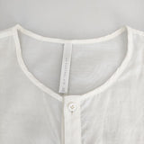 NO CONTROL AIR キュプラコットン 製品洗い ブラウス シャツ オフホワイト レディース ノーコントロールエアー【中古】5-0413M∞