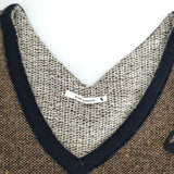 mina perhonen herb salt ka8584 Vネック プルオーバー セーター ニット ブラウン レディース ミナペルホネン【中古】5-0413M∞