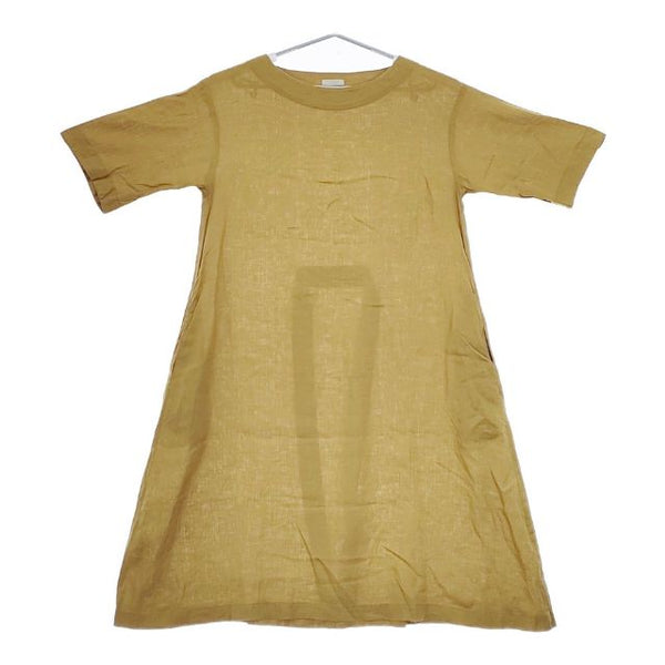 fog linen work リトアニアリネン ワンピース マスタード レディース フォグリネンワーク【中古】5-0413S∞