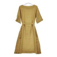fog linen work リトアニアリネン ワンピース マスタード レディース フォグリネンワーク【中古】5-0413S∞