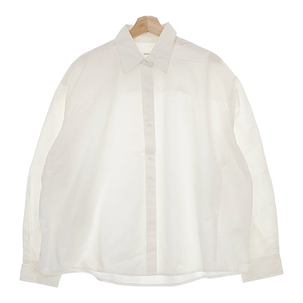 eunoia ユノイア J-848 simple over shirt オーバーサイズ コットンナイロン 長袖シャツ ホワイト レディース【中古】4-1214M♪