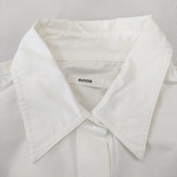 eunoia ユノイア J-848 simple over shirt オーバーサイズ コットンナイロン 長袖シャツ ホワイト レディース【中古】4-1214M♪