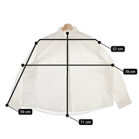 eunoia ユノイア J-848 simple over shirt オーバーサイズ コットンナイロン 長袖シャツ ホワイト レディース【中古】4-1214M♪