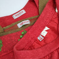 tomatsu トマツ ヴィンテージ 80年代 90年代 アンサンブル 昭和レトロ セットアップ レッド レディース【中古】5-0222M∞