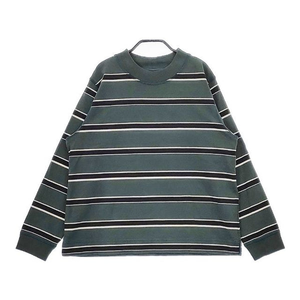 MHL. STRIPE JERSEY 595-3269502 長袖Ｔシャツ カットソー ロンＴ 23AW グリーン ブラック レディース エムエイチエル【中古】5-0108M∞