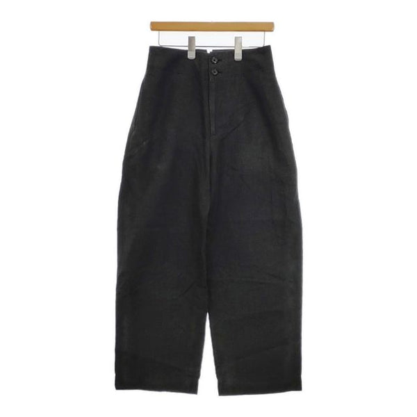 MARGARET HOWELL 578-3142007 MATT LINEN POPLIN リネン パンツ 23SS チャコールグレー レディース マーガレットハウエル【中古】5-0413M∞