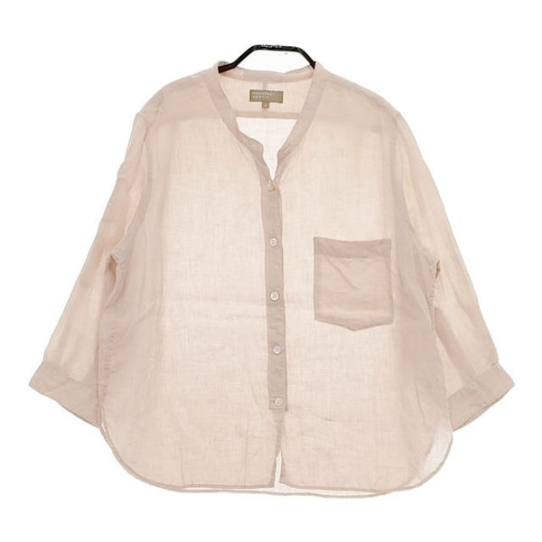 MARGARET HOWELL FINE LINEN 578-1153019 リネン ブラウス シャツ ピンクベージュ レディース マーガレットハウエル【中古】5-0419M∞