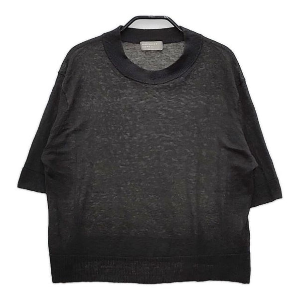 MARGARET HOWELL SUPERFINE LINEN JUMPER 578-9163030 半袖 リネン ニット チャコールグレー レディース マーガレットハウエル【中古】5-0505S∞