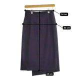 GALERIE VIE ウールストレッチ アシンメトリースカート 定価23100円 スカート ブラック レディース ギャルリーヴィー【中古】5-0103T△