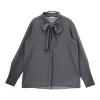 鎌倉シャツ Maker's Shirt KAMAKURA ボウタイ ブラウス シャツ ブルーグレー レディース 鎌倉シャツ【中古】5-0108M∞