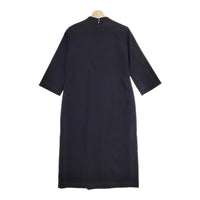 Chiclin ウールワンピース 22s001op サイズ1 長袖 スタンドカラー フロントタック ワンピース ブラック レディース チクリン【中古】5-0123T△