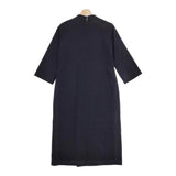Chiclin ウールワンピース 22s001op サイズ1 長袖 スタンドカラー フロントタック ワンピース ブラック レディース チクリン【中古】5-0123T△