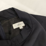 Chiclin ウールワンピース 22s001op サイズ1 長袖 スタンドカラー フロントタック ワンピース ブラック レディース チクリン【中古】5-0123T△