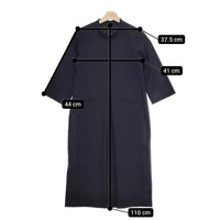 Chiclin ウールワンピース 22s001op サイズ1 長袖 スタンドカラー フロントタック ワンピース ブラック レディース チクリン【中古】5-0123T△