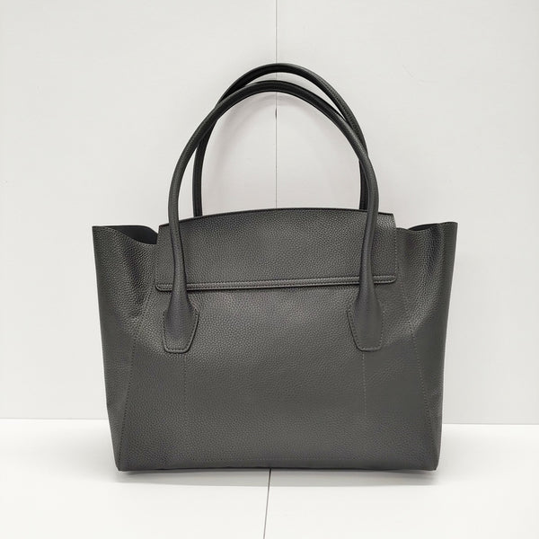 UNITED ARROWS 型押し フェイクレザー トートバッグ ブラック