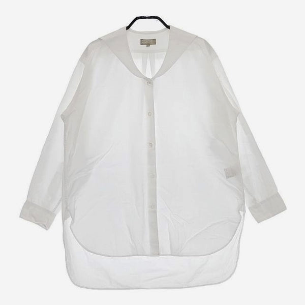 MARGARET HOWELL SOFT WASHED COTTON セーラー 578-9153030 ブラウス 長袖シャツ ホワイト レディース マーガレットハウエル【中古】5-0201M∞