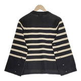 HYKE BELL SLEEVE SWEATER ベルスリーブ 231-11316 ボーダー セーター ニット ブラック ベージュ レディース ハイク【中古】5-0203M∞