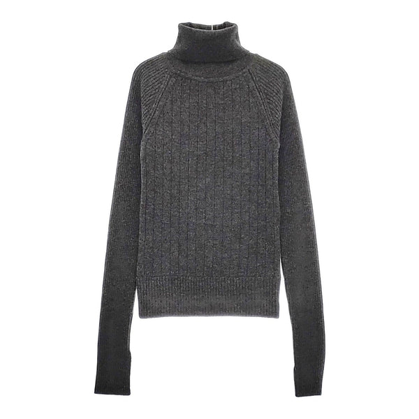 THE RERACS 未使用 RERACS BULKY WOOL/CASHMERE RAGLAN TURTLE NECK PULLOVER KNIT ニット 24AW Cグレー レディース ザリラクス【中古】4-1214T♪