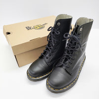 Y's/Dr.Martens 10EYE 定価39900円 UK4 YQ-E18-733-2 牛革 レースアップ ブーツ ブラック レディース ワイズ/Yohji/ドクターマーチン【中古】5-0210G◎