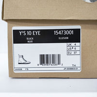 Y's/Dr.Martens 10EYE 定価39900円 UK4 YQ-E18-733-2 牛革 レースアップ ブーツ ブラック レディース ワイズ/Yohji/ドクターマーチン【中古】5-0210G◎