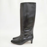 ESCARLATA エスカラータ 新品 LONG BOOTS 定価42900円 21093210000240 サイズ36 ブーツ ブラック レディース【中古】5-0109T◎