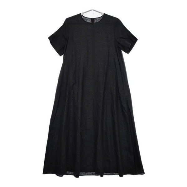JOURNAL STANDARD リネンハーフスリーブマキシフレアワンピース ワンピース ブラック レディース ジャーナルスタンダード【中古】5-0419S∞