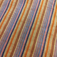 ヤンマ産業 yamma 会津木綿 おさむ縞 コットン プルオーバー ブラウス シャツ オレンジ ピンク レディース ヤンマ産業【中古】5-0419M∞