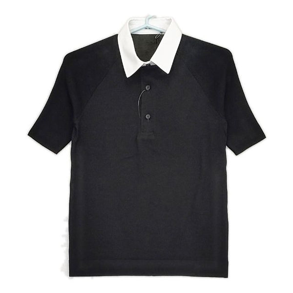 THE RERACS 未使用品 ラグランニットショートスリーブポロシャツ 24SS-REKN-365L 定価33000円 ポロシャツ ブラック レディース ザリラクス【中古】5-0521S∞