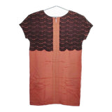 loungedress 半袖ドレス レース ワンピース オレンジ ブラック レディース ラウンジドレス【中古】5-0521S∞