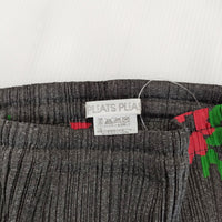 PLEATS PLEASE ISSEY MIYAKE プリーツ 花柄 フラワー プリント サイドスリット ロングスカート 22SS Cグレー プリーツプリーズ【中古】4-1214M♪