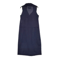 tricot COMME des GARCONS ドット柄 ポリエステル ノースリーブドレス フリル ワンピース AD2011 ネイビー レディース トリココムデギャルソン【中古】5-0702S∞