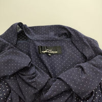 tricot COMME des GARCONS ドット柄 ポリエステル ノースリーブドレス フリル ワンピース AD2011 ネイビー レディース トリココムデギャルソン【中古】5-0702S∞