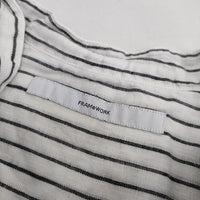 FRAMeWORK フレンチリネンシャツワンピース 定価19250円 ストライプ ワンピース 23SS ホワイト グレー レディース フレームワーク【中古】5-0419M∞