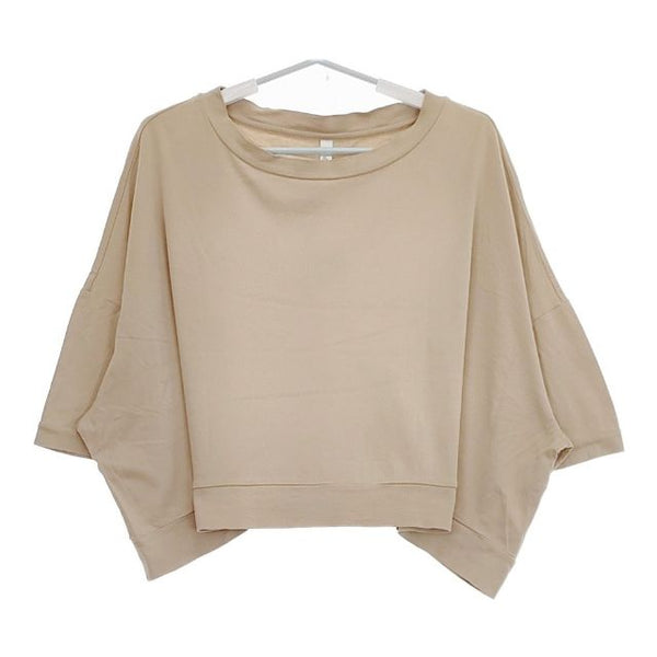 humoresque コットン ワイド IS1201 relax pullover 半袖Ｔシャツ カットソー ベージュ レディース ユーモレスク【中古】5-0521S∞