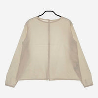 humoresque シルクコットン バックボタン GAS2201 crewnwck blouse cotton ブラウス シャツ アイボリー レディース ユーモレスク【中古】5-0201M∞