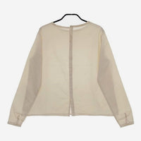 humoresque シルクコットン バックボタン GAS2201 crewnwck blouse cotton ブラウス シャツ アイボリー レディース ユーモレスク【中古】5-0201M∞