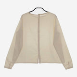 humoresque シルクコットン バックボタン GAS2201 crewnwck blouse cotton ブラウス シャツ アイボリー レディース ユーモレスク【中古】5-0201M∞