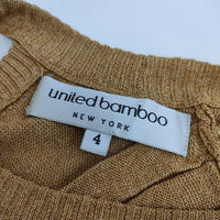 united bamboo リネンレーヨン ニット素材 チュニック ワンピース ブラウン レディース ユナイテッドバンブー【中古】5-0521S∞