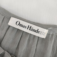 Omas Hande リボンガウン 丸襟ワンピース コットン ガウン コート グレー レディース オーマスヘンデ【中古】5-0402M∞