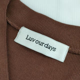 LUV OUR DAYS コットン LV-CA177-1 V-neck Cardigan Vネック カーディガン ブラウン レディース ラブアワーデイズ【中古】5-0201M∞