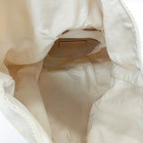 petite robe noire キャンバス レザー 丸型バッグ 巾着バッグ オフホワイト ブラウン レディース プティローブノアー【中古】5-0707G◎