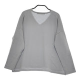 evam eva cashmere V neck pullover ivory カシミヤ 定価37400円 E193K053 セーター ニット グレー レディース エヴァムエヴァ【中古】4-1217T♪