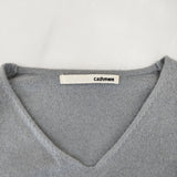 evam eva cashmere V neck pullover ivory カシミヤ 定価37400円 E193K053 セーター ニット グレー レディース エヴァムエヴァ【中古】4-1217T♪