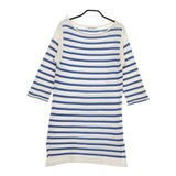 Omas Hande コットンニット ボーダー チュニック スペイン製 ワンピース ホワイト ブルー レディース オーマスヘンデ【中古】5-0402M∞