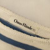 Omas Hande コットンニット ボーダー チュニック スペイン製 ワンピース ホワイト ブルー レディース オーマスヘンデ【中古】5-0402M∞