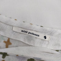 mina perhonen star fence 総柄 半袖 リネン ブラウス シャツ マルチカラー レディース ミナペルホネン【中古】5-0521S∞