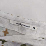 mina perhonen star fence 総柄 半袖 リネン ブラウス シャツ マルチカラー レディース ミナペルホネン【中古】5-0521S∞