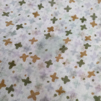 mina perhonen star fence 総柄 半袖 リネン ブラウス シャツ マルチカラー レディース ミナペルホネン【中古】5-0521S∞