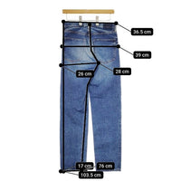 HYKE CLASSIC STRAIGHT JEANS 加工 ジーンズ 28 デニムパンツ ブルー レディース ハイク【中古】5-0203G∞