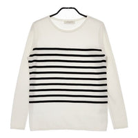 UNITED ARROWS ボーダーコットン 1513-699-3014 セーター ニット ホワイト ブラック レディース ユナイテッドアローズ【中古】5-0402M∞